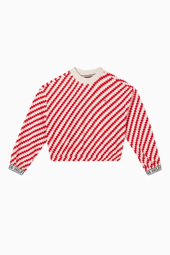 Monotype Tape Jagged Stripe Sweatshirt