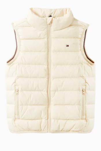 Essential Flag Padded Vest in Recycled Nylon