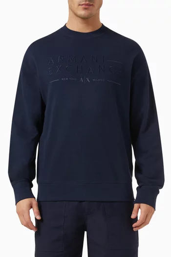 AX Logo Sweatshirt in Cotton-linen