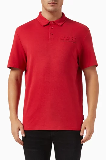 AX Logo Polo Shirt in Cotton