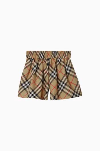 Check Shorts in Stretch Cotton