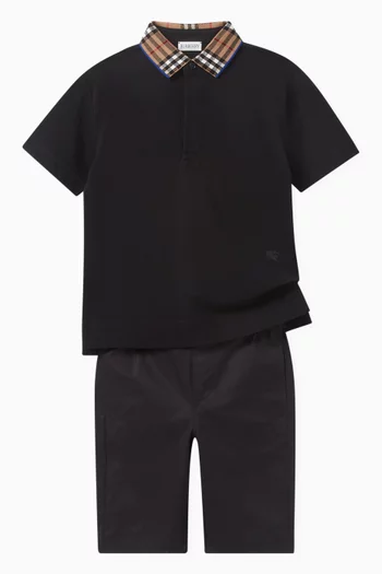 Equestrian Knight Motif Shorts in Cotton