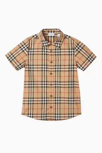 Check Shirt in Stretch Cotton