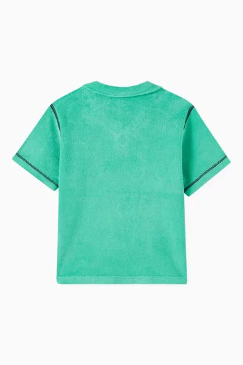 Embroidered Polo Shirt in Cotton-blend Towelling