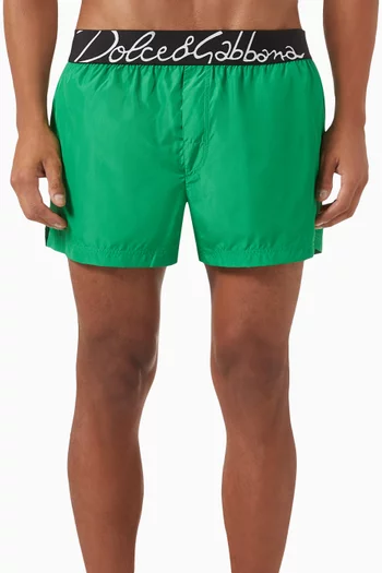 DG Logo Band Swim Shorts in Nylon