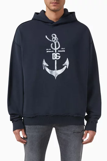 Anchor Logo-print Hoodie in Cotton-fleece