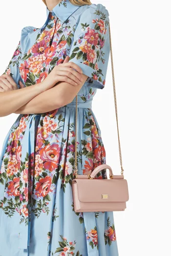 محفظة ميني بسلسلة جلد