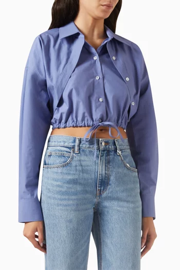 Double Layered Cropped Shirt in Cotton