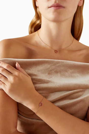 Colours of Love Sasha Ruby Egg Chain Bracelet in 18kt Rose Gold