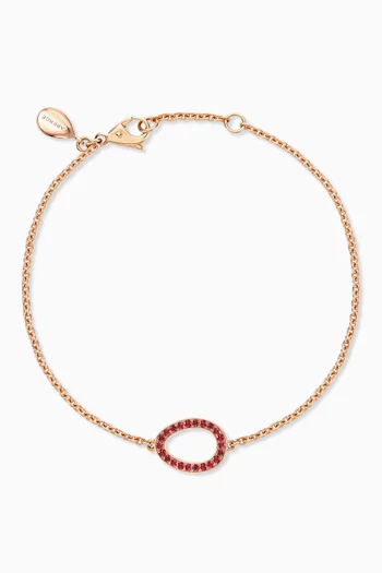 Colours of Love Sasha Ruby Egg Chain Bracelet in 18kt Rose Gold