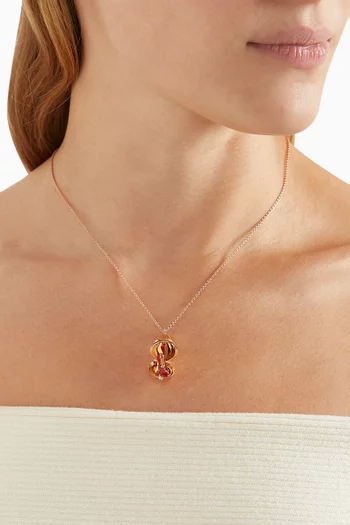 Essence Diamond Shoe Locket Necklace in 18kt Rose Gold