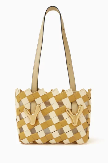 Medium YY West Woven 23 Tote Bag in Calfskin Leather