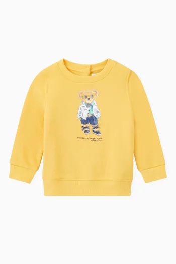 Bear Print Sweatshirt in Cotton-Fleece