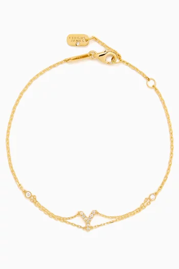 Letter "Y" Diamond Bracelet in 18kt Gold