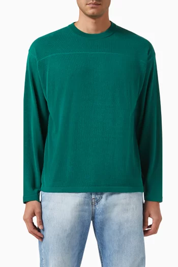 Football Sweater in Cotton-blend Knit