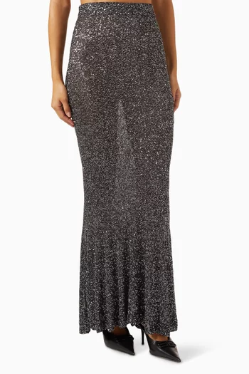 Maxi Skirt in Sequin Viscose-knit