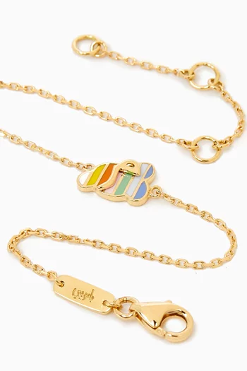 'M' Letter Charm Bracelet in 18kt Yellow Gold