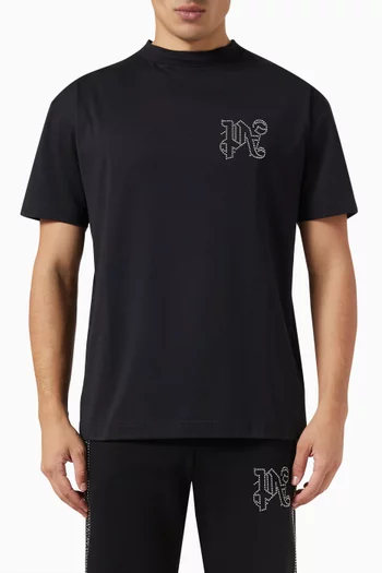 Studded Monogram T-shirt in Cotton-jersey