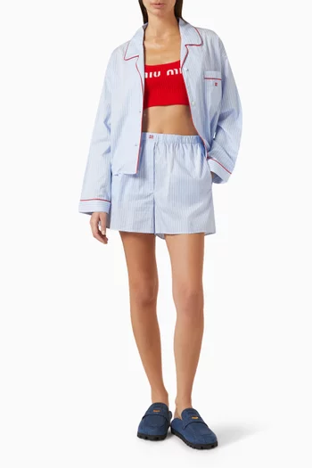 شورت بنمط بوكسر نسيج قطن مضلع