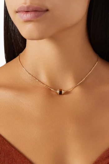 Azm Diamond & Tiger Eye Necklace in 18kt Gold
