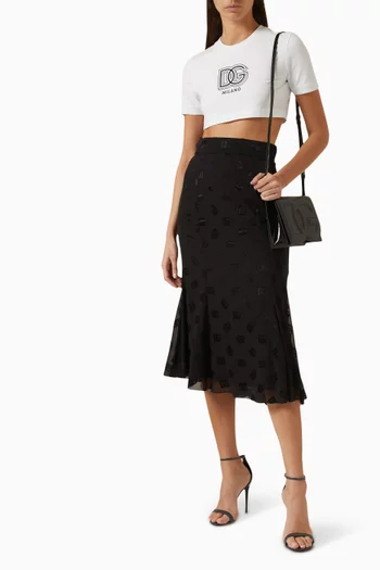 Logo-print Crop T-shirt in Cotton Jersey