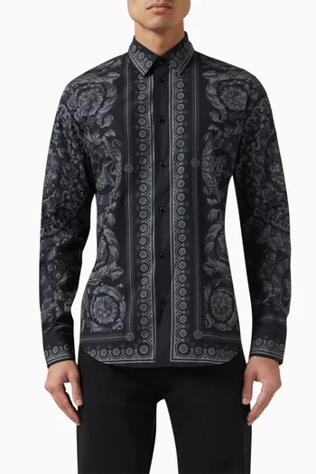 Allover Print Shirt in Poplin