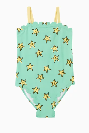 Starfish Print Swimsuit in Recycled Polyester