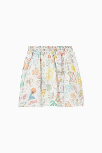 Graphic Print Skirt in Cotton