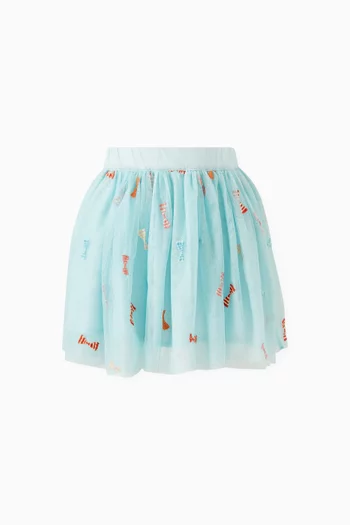 Bow-embroidered Skirt in Tulle