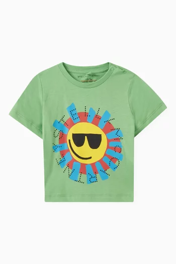 Sun Graphic Logo Print T-shirt in Organic Cotton