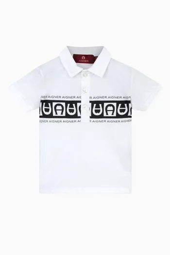Logo-print Polo Shirt in Cotton