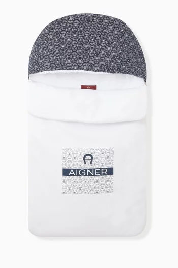 Logo-print Sleeping Bag in Pima Cotton