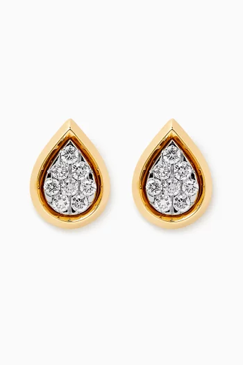 Illusion Pear Diamond Earrings in 18kt Gold