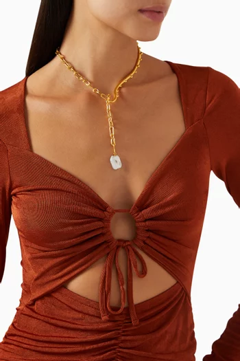 Thalia Lariat Necklace in 18kt Gold-plated Brass