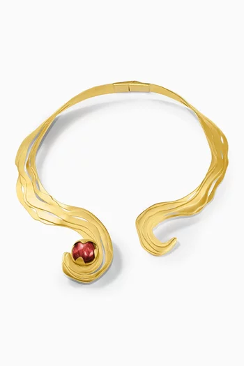 Sandstone Collar Necklace in 18kt Gold-plated Brass