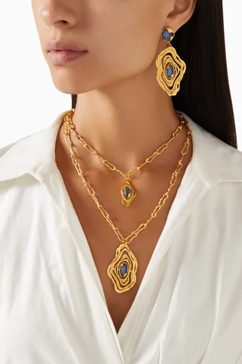 أقراط نيبولا نحاس مطلي ذهب عيار 18