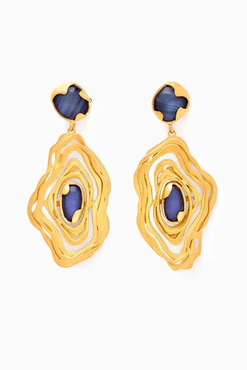 أقراط نيبولا نحاس مطلي ذهب عيار 18