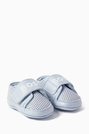 Logo-print Slippers in Leather