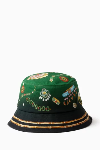قبعة باكيت بنقشة لا بوات أبيجو دينم