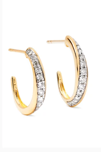 Twist Pavé Diamond Hoop Earrings in 10kt Gold