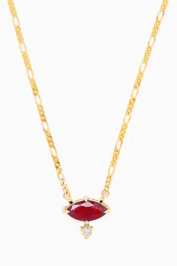Marquise Ruby Pendent Necklace in 10kt Gold
