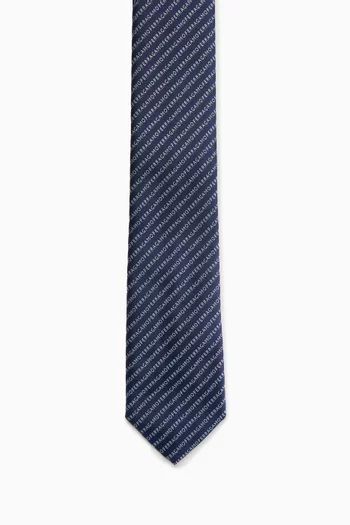 All-over Logo Tie in Silk Jacquard