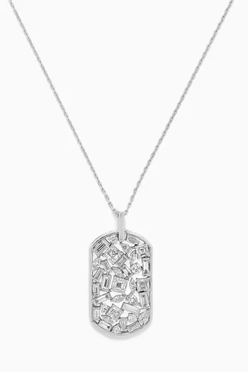 Shattered Mirror Diamond Necklace in 18kt White Gold