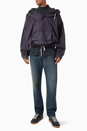 Hooded Jacket in Coated-cotton