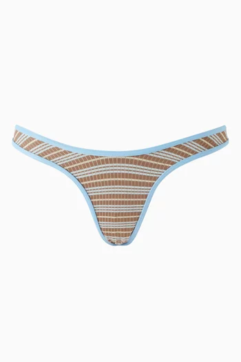 Full Moon Striped Micro Bikini Briefs