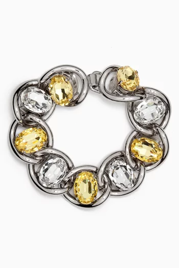 Chunky Rhinestone Bracelet in Brass