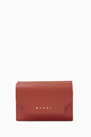 Tri-fold Wallet in Saffiano Leather