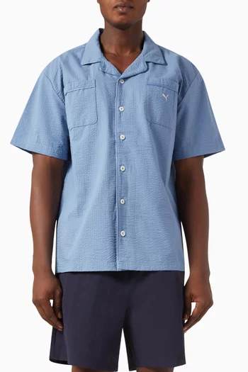 MMQ Seersucker Shirt in Cotton