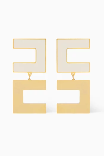 Double Logo Enamelled Clip Earrings
