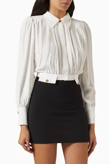 Cropped Blouse in Viscose-georgette